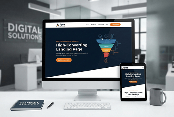Campaign-specific landing pages and lead funnels for bail bond agencies
