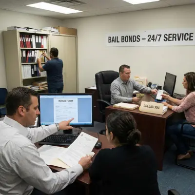 Bail agency office managing high-volume daily operations