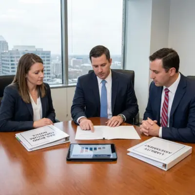 Bail agency team reviewing forfeiture exposure and operational challenges