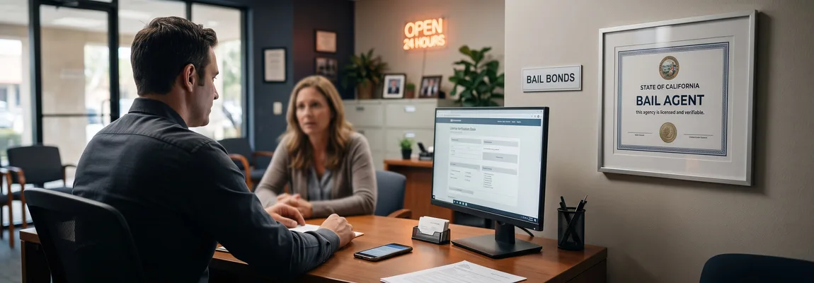 Phone showing an incoming call beside California bail licensing documents